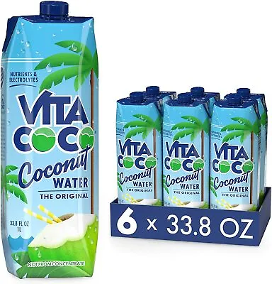 Vita Coco Pure Coconut Water 1L X 6 Naturally Hydrating Packed Electrolytes NEW • £15.99