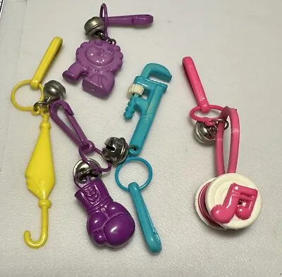 Vintage 1980s Lot Of 5 Bell Charms Plastic Clip On Headphones Lion Wrench Glove • $29.99