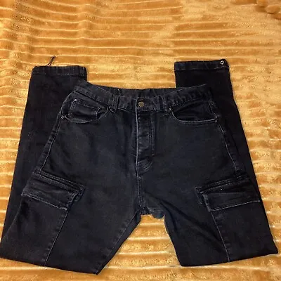 MNML Size 32 X 30 Cargo Jeans Pants Black 7 Pockets Urban Denim Fashion Men’s • $39.90