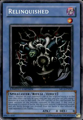 RELINQUISHED MC1-EN003 SECRET RARE HEAVILY PLAYED COND CREASED YuGiOh • £2.99