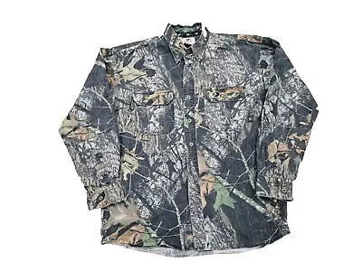 Mossy Oak Camouflage Button Up Shirt Men's Medium Long Sleeve Pockets Humting • $21