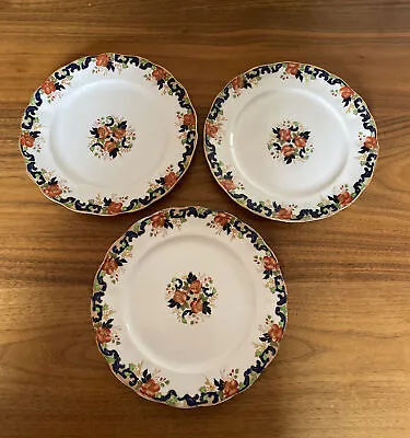 3 John Maddock & Sons Majestic Salad Plates Multicolored Scalloped 8” • $29.99