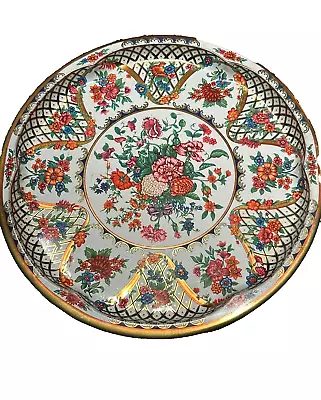 Daher Floral Metal Tin Tray Made In England  12 .5 Inches • $9.99