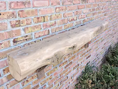 Hand Hewn Barn Wood Fireplace Mantel Floating Rustic Reclaimed  7x8x64 Live Edge • $799.99