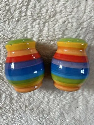 Salt And Pepper Shaker Multi Coloured Stripes • £12.50