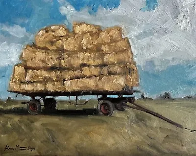 Original Farm Painting Hay Stack Impressionist Van Gogh Style Signed Liam • $250