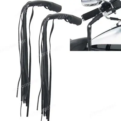 Motorcycle Lace-up PU Leather Brake Clutch Lever Fringe Long Tassels Grip Custom • $8