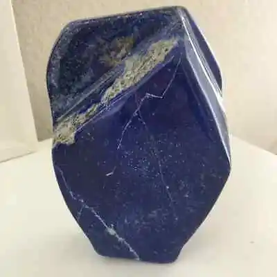 1.96 POUND Fully Polished Lapis Lazuli Freeform Crystal Slab Display  • $152.99