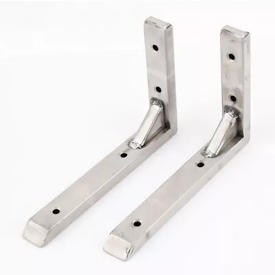 2 Pcs Stainless Steel L Shaped Angle Bracket Corner Brace Supports 150mm X 100mm • $16.05