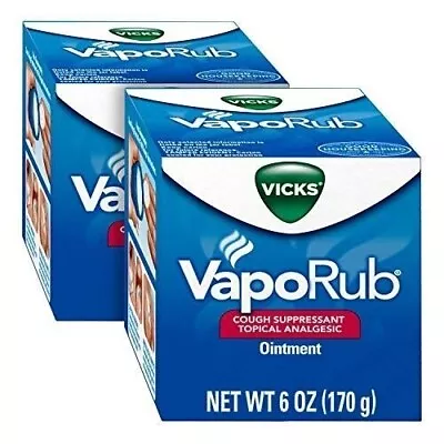 Vicks VapoRub Original Cough Suppressant Topical Chest Rub 6 Oz (Pack Of 2) • $26.09