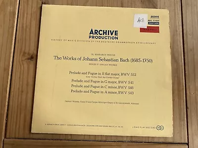 Archive Production The Works Of Johann Sebastian Bach Series F Organ Works LP • £25.81