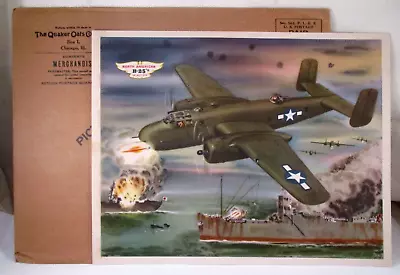 WWII Era QUAKER OATS PREMIUM MAIL ORDER NORTH AMERICAN B-25's IN ACTION PRINT • $17.99