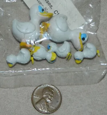 Vintage NEW Wilton Miniature Duck Family-6 Piece Set-Craft Dollhouse Miniatures • $14.99