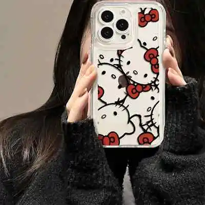 Sanrio Hello Kitty Bow Lovely Phone Case For IPhone Transparent Cute Girl Y2k • $15