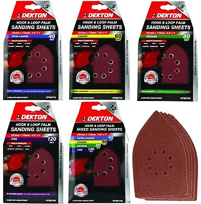 £3.99 • Buy Dekton Detail Palm Sanding Pads Triangle Sheets 40 60 80 120 Or Mixed Grit 107mm