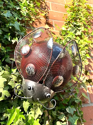 £9.99 • Buy Large Ladybird Garden Ornament Ladybug Fence Wall Insert Sculptures Statue Gift
