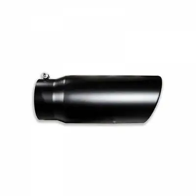 Rudy's 15  Black Bolt On Exhaust Tip Rolled Edge Angle Cut 5  Inlet 6  Outlet • $32.95