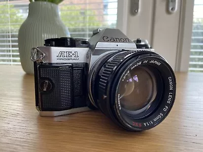 Canon AE1 Program 35mm Camera With Canon F1.4 SSC 50mm Lens - Good Condition • £150