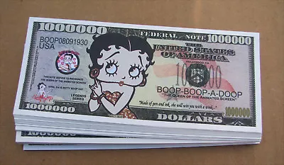 LOT OF 10 Betty Boop MONEY WHOLESALE LOT NOVELTY MILLION DOLLAR BILLS  FREE SHIP • $4.95