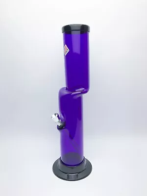 Acrylic 12  Inch Purple Offset Ice Catcher Straight HOOKAH WATER PIPE - 2  Mouth • £25.02