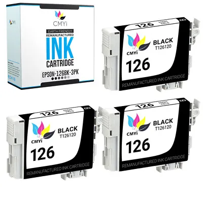 3PK Black T126 Ink Cartridges For Epson 126 Stylus NX330 Workforce 435 520 545 • $14.29