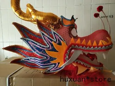 Chinese Traditional Dragon Dance Head Chinese Flower DRAGON DANCE Mascot Costume • $123.17