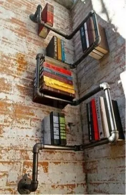 £100 • Buy Industrial Wall Mounted Vintage Style Book Shelf, Funky Shelves / Bookcase