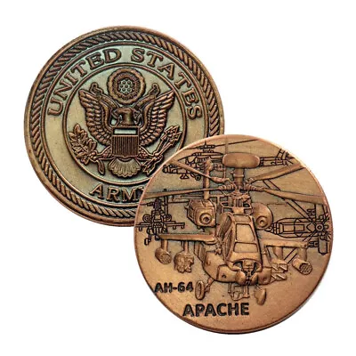 US Military Army AH-64 Apache - Bronze Challenge Coin Airman Collectible • $9.49