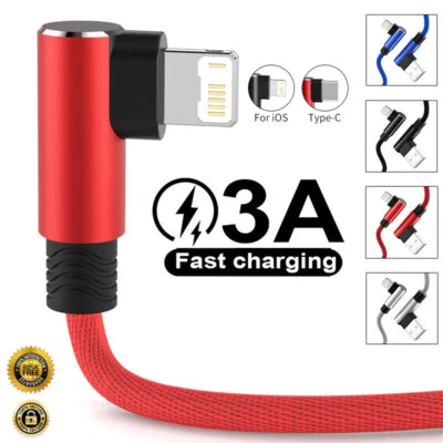 $3.88 • Buy 1-3M 90° Degree For IPhone Type C USB C Quick Charging Charger Data Cable Cord