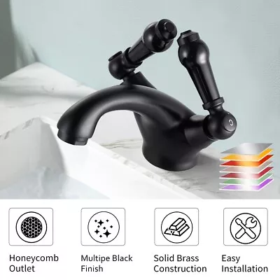 Basin Mixer Tap Bathroom Sink Taps Lever Basin Taps Victorian Basin Mixer Faucet • £47.99