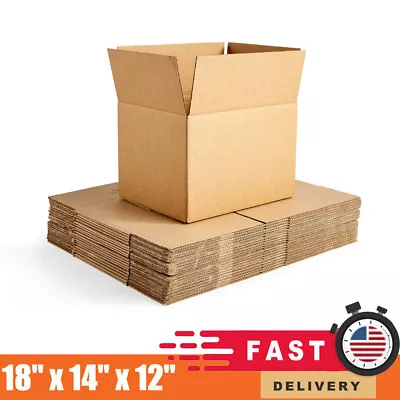 10/20 Pack Cardboard Moving Boxes Mailers Medium Brown 18'' X 14'' X 12'' • $32.23