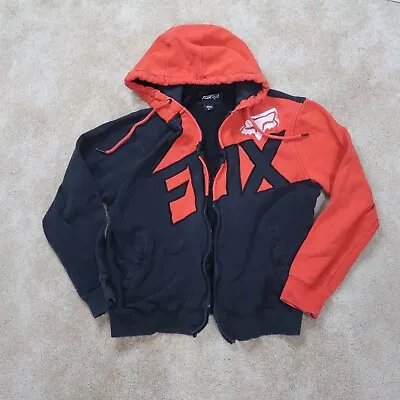 Fox Racing Hoodie Men's Medium Hooded Sweatshirt Black Red • $19.99