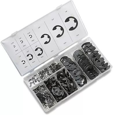 E-Clip Assortment Set Heat TreatedHigh Carbon Circlip Kit 300 PCS 9 SAE Sizes • $14.40