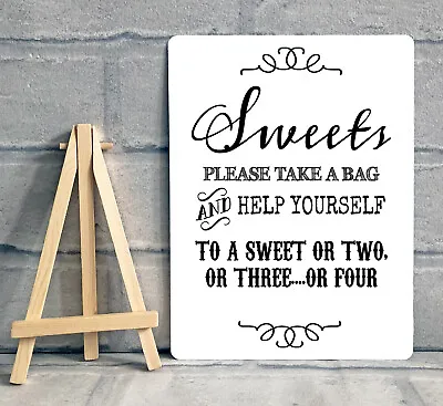 A5 Sweet Table Candy Stall Cart Buffet Jar Metal Sign Wedding Party • £8.95