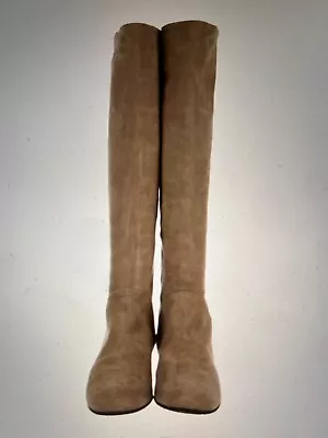 $179.99 • Buy GIUSEPPE ZANOTTI Beige Tan SUEDE FLAT KNEE HIGH BOOTS - SIZE: 10  EU: 40