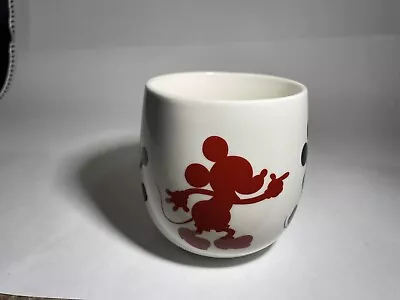 HTF Disney Mickey Mouse Silhouette Wide 4” Coffee Mug Red/White/Black • $13.95