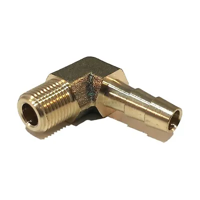 1/4 HOSE BARB ELBOW X 1/8 MALE NPT Brass Pipe Fitting Thread Gas Fuel Water Air • $8.31