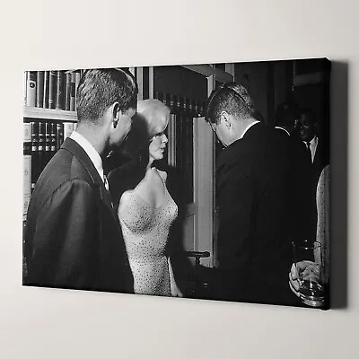 JFK John F Kennedy And Marilyn Monroe Canvas Wall Art Print • $59