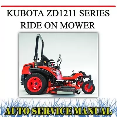 Kubota Zd1211 Series Ride On Mower Workshop Service Repair & Operator Manual~dvd • $18.99