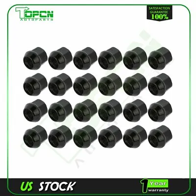 24 X Black Steel Lug Nuts M14x1.5 Open End Bulge Acorn For Chevrolet Ford GMC • $18.87