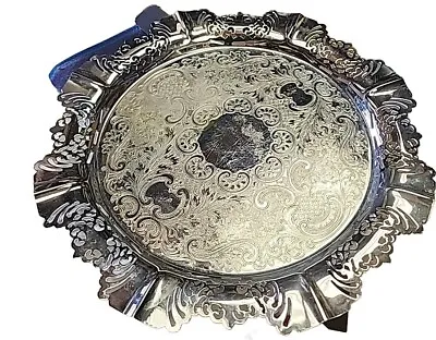 13  Diameter Krome-kraft Farbsr Bros New York Ny Etched And Cut Serving Tray • $60