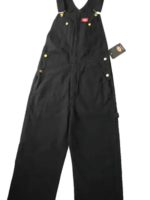 Dickies Men's 30x32 Duck Bib Overalls Classic Heavy Weight Canvas Black • $35.32