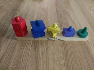 Melissa & Doug Stack And Sort Board Wooden Toy • $10