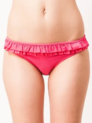 Marie Meili Frill Bikini Bottom In Cherry K-79 • £6.49