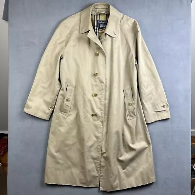 Vintage Burberry Trench Coat Mens Size 44 Tan Classic Lined Cotton Blend • $170