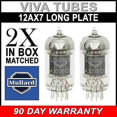 Brand New In Box Gain Matched Pair Mullard Reissue 12AX7 Vacuum Tubes LONG Plate • $65.98