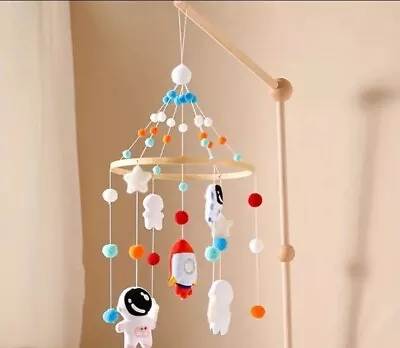 Baby Mobile Hanging Mobile Astronaut Mobile Nursery Felt Mobile Crib Toy W/ Bell • $40