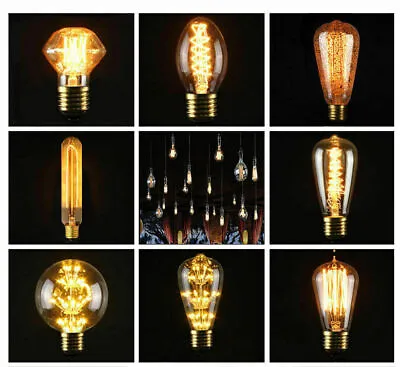 £2.99 • Buy E27 220V 40W Edison Industrial Style Vintage Retro Filament Light Bulb Lamp