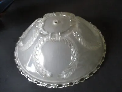 GORGEOUS Vintage Ceiling Light Dome Shade-Center Hole-Frosted / Clear  12 Inch • $27.99