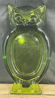 Vintage Green Viking Glass Owl Ashtray Trinket Dish • $24